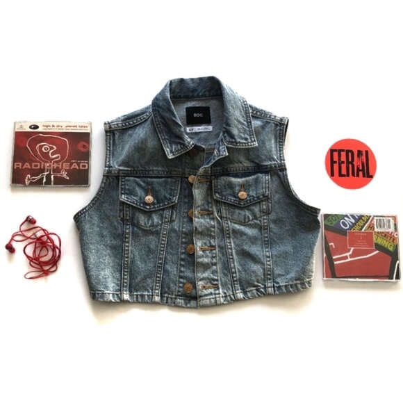 BDG Jackets & Blazers - BDG Crop Denim Vest